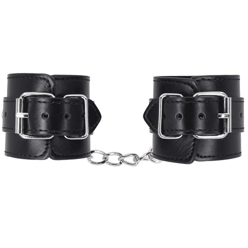 Faux Leather Wrist Cuffs With Buckle