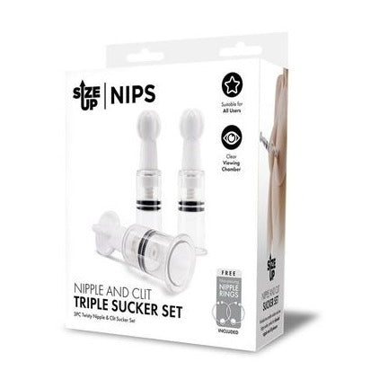 Size Up Nipple and Clit Triple Sucker Set