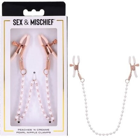 Sex & Mischief Peaches n CreaMe Pearl Nipple Clamps