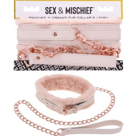 Sex & Mischief Peaches n CreaMe Fur Collar & Leash