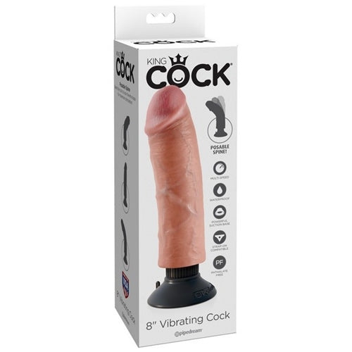 KING COCK 8 IN. VIBRATING COCK FLESH